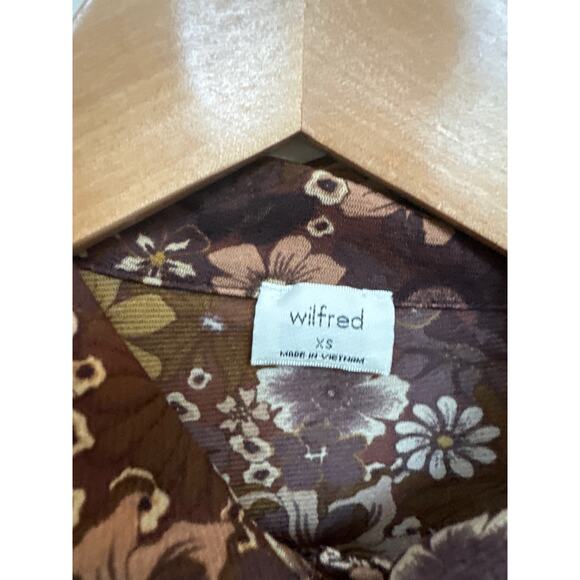 Aritzia Wilfred Moscato Longsleeve Brown Floral XS Whimsigoth Dark Romantic - Picture 2 of 5
